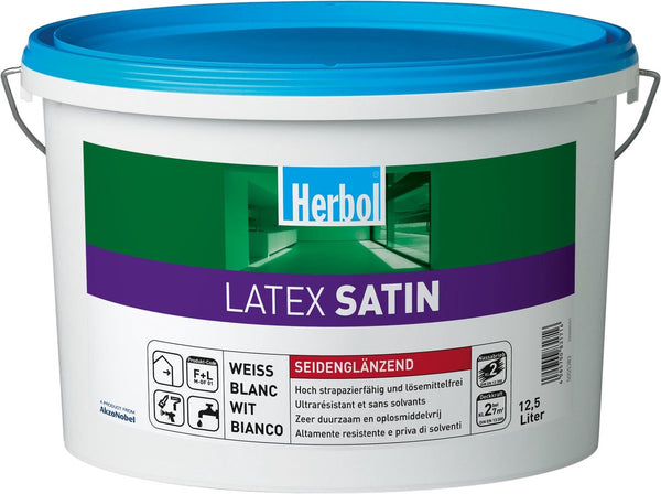 Herbol Latex Satin,  Wit 12,5L