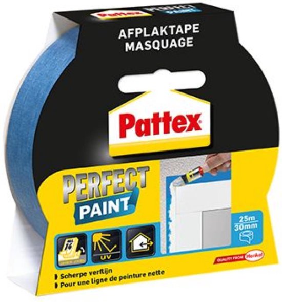 Pattex Afplaktape - Sterke hechting - 30 mm x 25 meter - Blauw - UV-bestendig