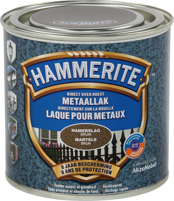 Hammerite Metaallak - Hamerslag - Bruin - 0.25L