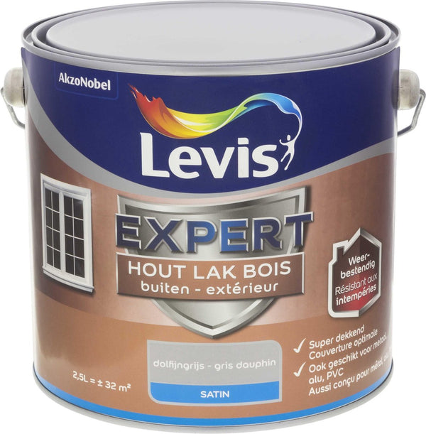 Levis Expert Lak Buiten - Satin - Dolfijngrijs - 2.5L