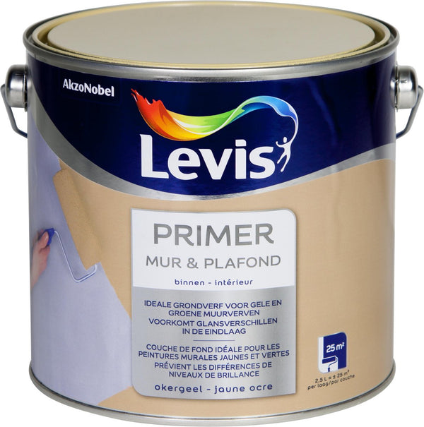 Levis Primer voor Muur & Plafond - Mat - Okergeel - 2,5L