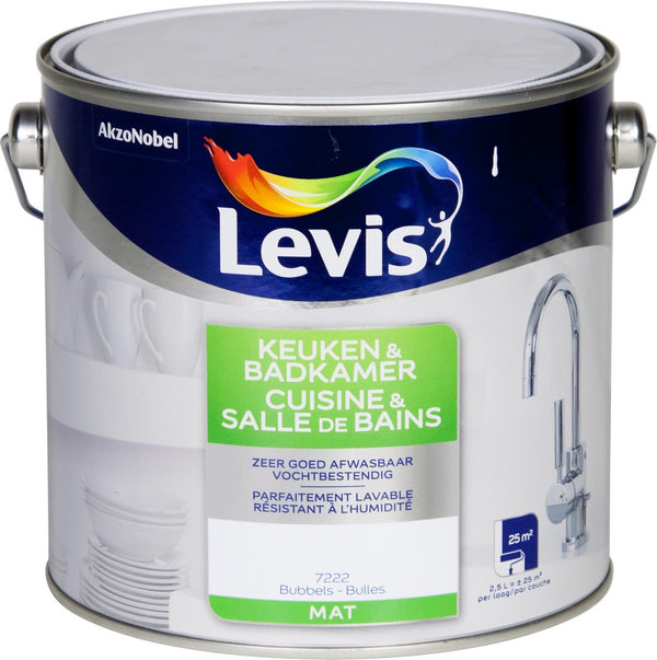 Levis Expert Keuken- & Badkamerverf - Bubbels - Mat - 2.5L