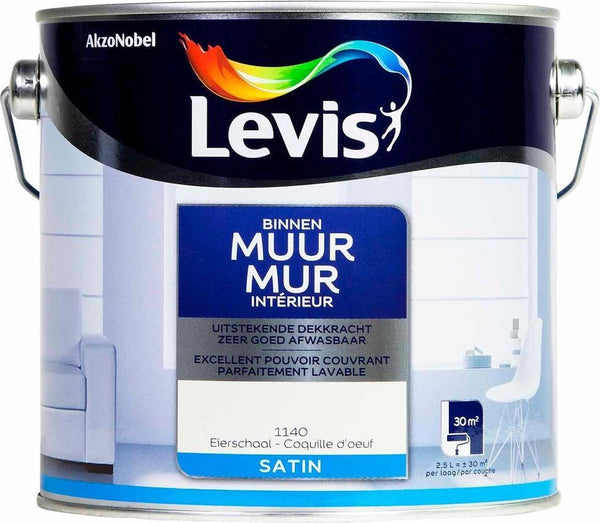 Levis Muur Binnen - Satin - Eierschaal - 2,5L