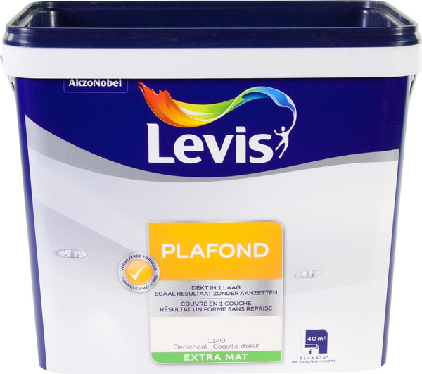 Levis Plafondverf - Extra Mat - Eierschaal - 5L