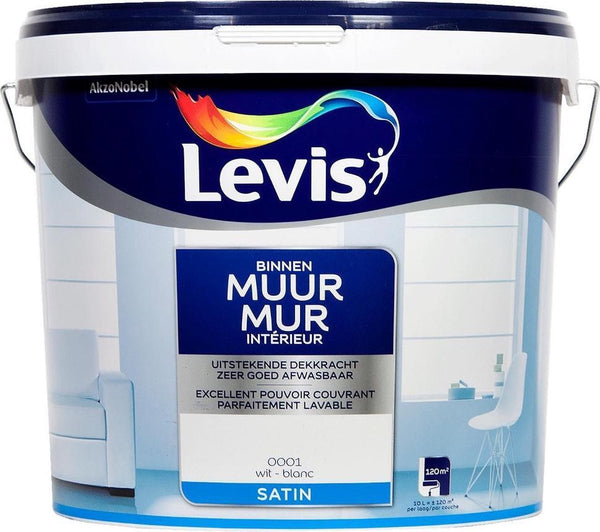 Levis Muur Binnen - Satin - Wit - 10L