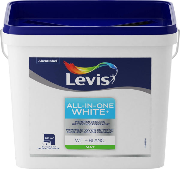 Levis White+ Muurverf - Mat - All In One - 5L