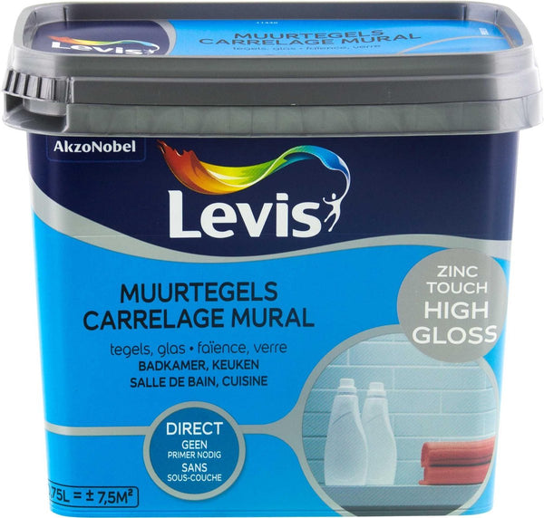 Levis Muurtegels Verf- Hoogglans - Zinc Touch - 0.75L