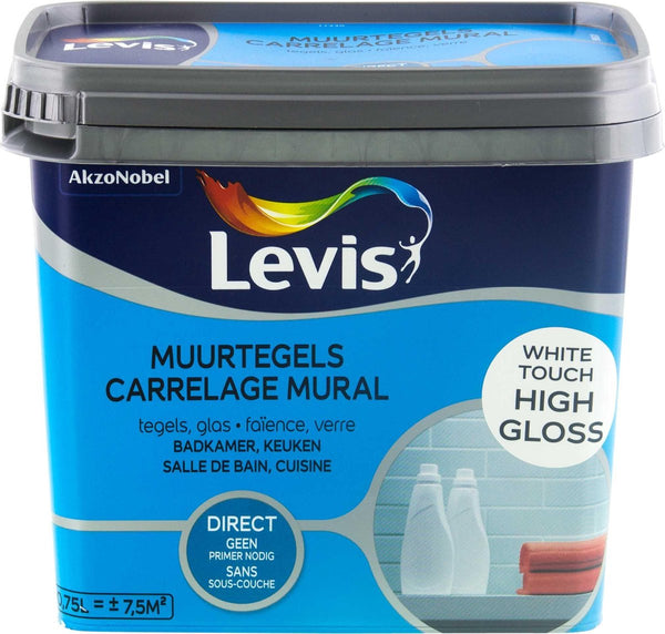 Levis Muurtegels Verf - Hoogglans - White Touch - 0.75L