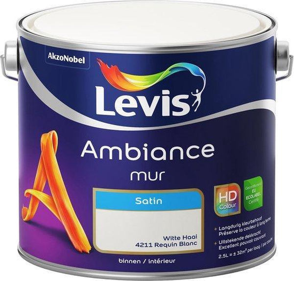 Levis Ambiance Muurverf - Satin - Witte Haai - 2,5L