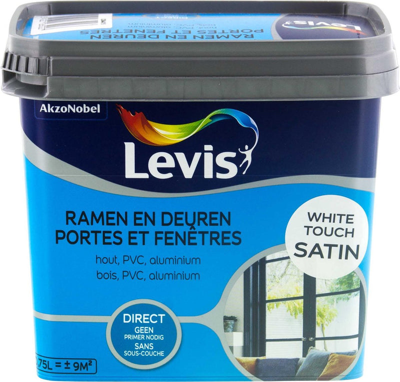 Levis Ramen en Deuren Verf - Satin - White Touch - 0.75L