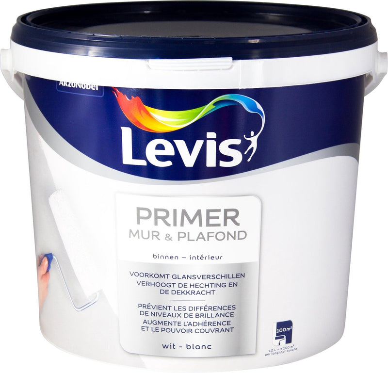 Levis Primer - Mur & Plafond - Mat - Wit - 10L