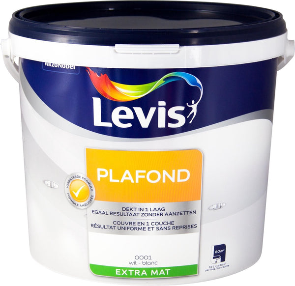 Levis Plafondverf - Extra Mat - Wit - 10L