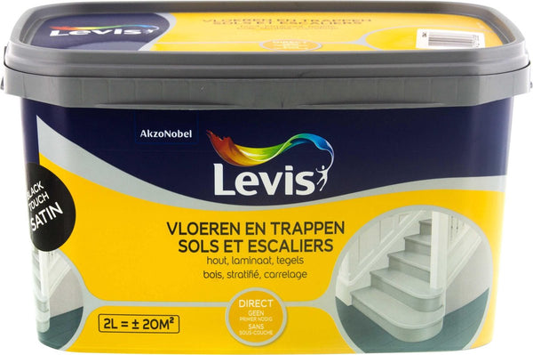 Levis Vloeren en Trappen Verf - Satin - Black Touch - 2L