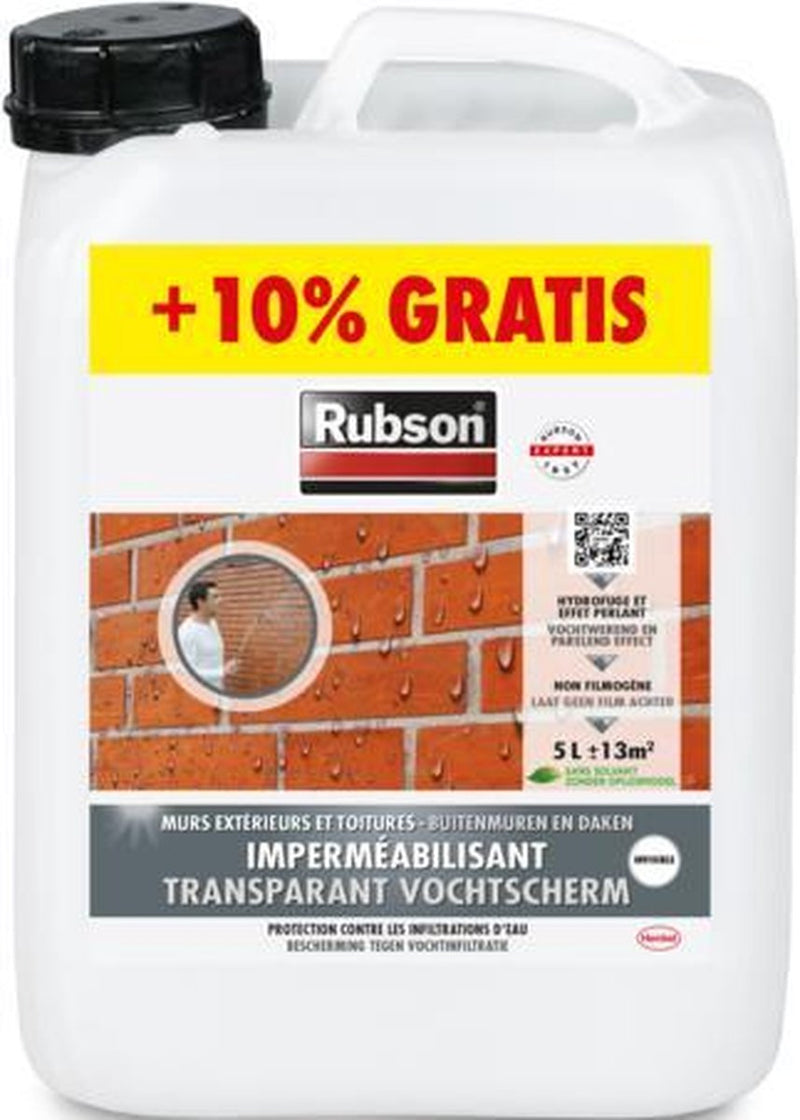Rubson Transparant Vochtscherm Coating Buitenmuur - 5.5 Liter - Transparant