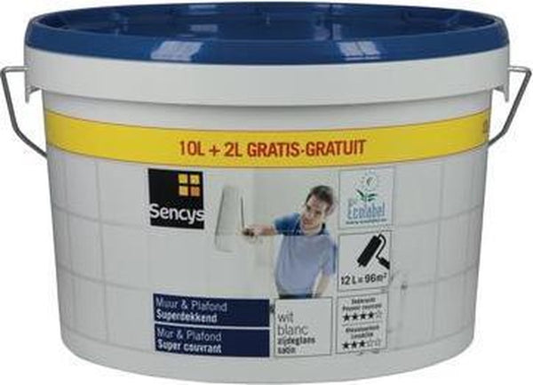 Sencys Muur & Plafond Superdekkend - Wit Mat 2.5L