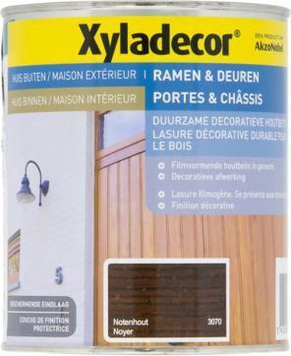 Xyladecor Ramen & Deuren - Houtbeits - Notenhout - 0.75L