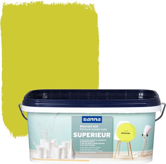 Gamma Superieur Voor muur, plafond en buitengevels - Pistache kleur 2.5L