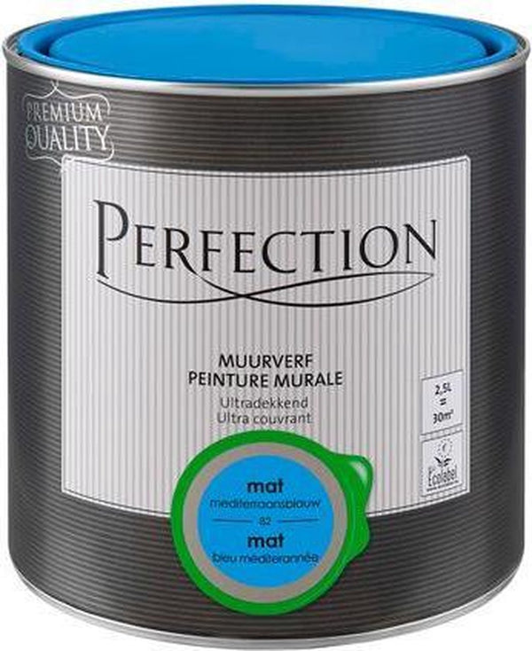 Perfection verf muur mat mediterranee blauw 2,5L