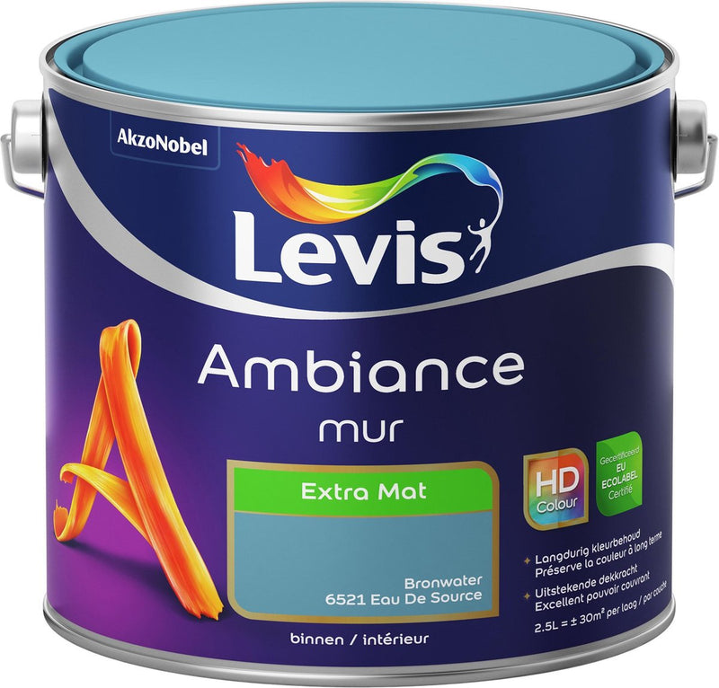 Levis Ambiance Wall Paint - Extra Matt - Spring water - 2.5L