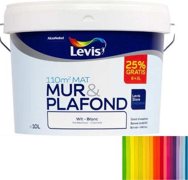 Levis Muur en Plafond - mat - Melk - 10L