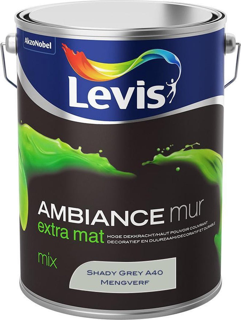 Levis Ambiance Muurverf - Extra Mat - Shady Grey A40 - 5L