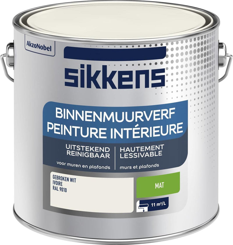 Sikkens Binnenmuurverf RAL 9010 Gebroken Wit 2,5L