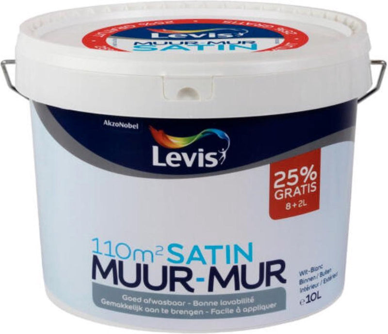 Levis Muur & Plafond Satin Wit / Blanc 8+2 L