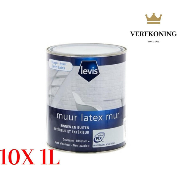 10l Levis Muur Latex binnen en buiten verf mat Waterkant 10x1L