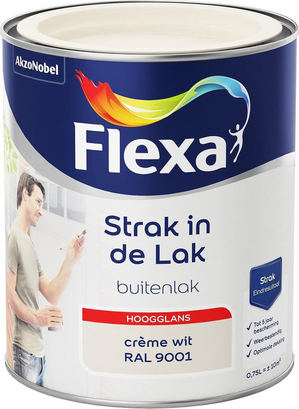 Flexa Strak In De Lak Hoogglans - Buitenverf - Crème - 0,75 liter