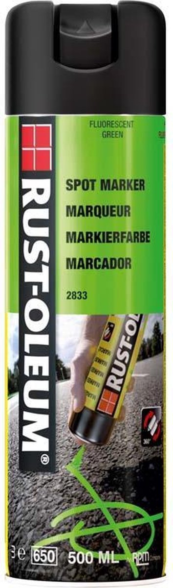 Rust-oleum lijnmarkeerspray 2833 500ml fluorescerend groen