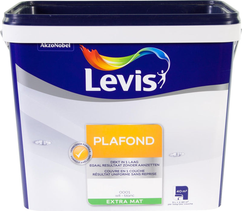 Levis Plafondverf - Extra Mat - Wit - 5L