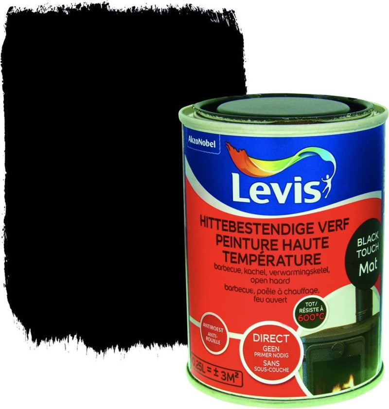 Levis Hittebestendige Verf - Mat - Black Touch - 0.25L