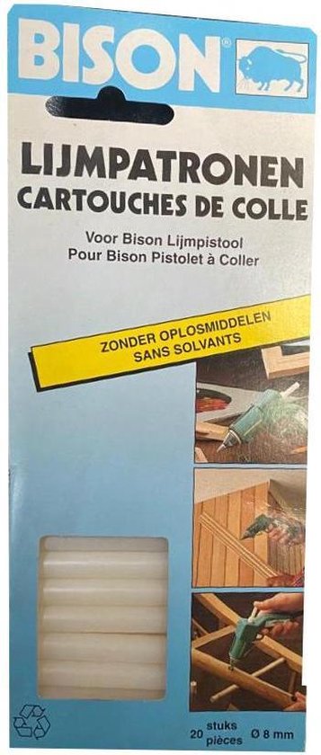 Bison Lijmpatronen voor Bison Lijmpistool 20stuks 8mm