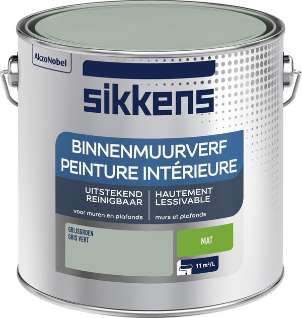 Sikkens Binnenmuurverf Mat Grijsgroen 2,5L