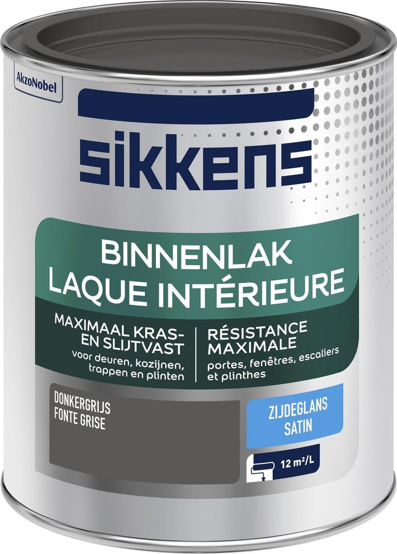 Sikkens Binnenlak Zijdeglans Donkergrijs 0,75 L