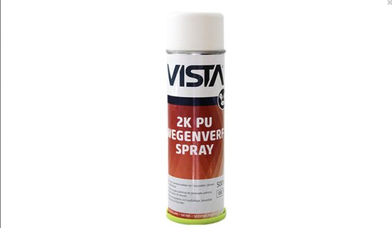 Vista 2K PU Wegenverf Spray zijdeglans wit 500ml