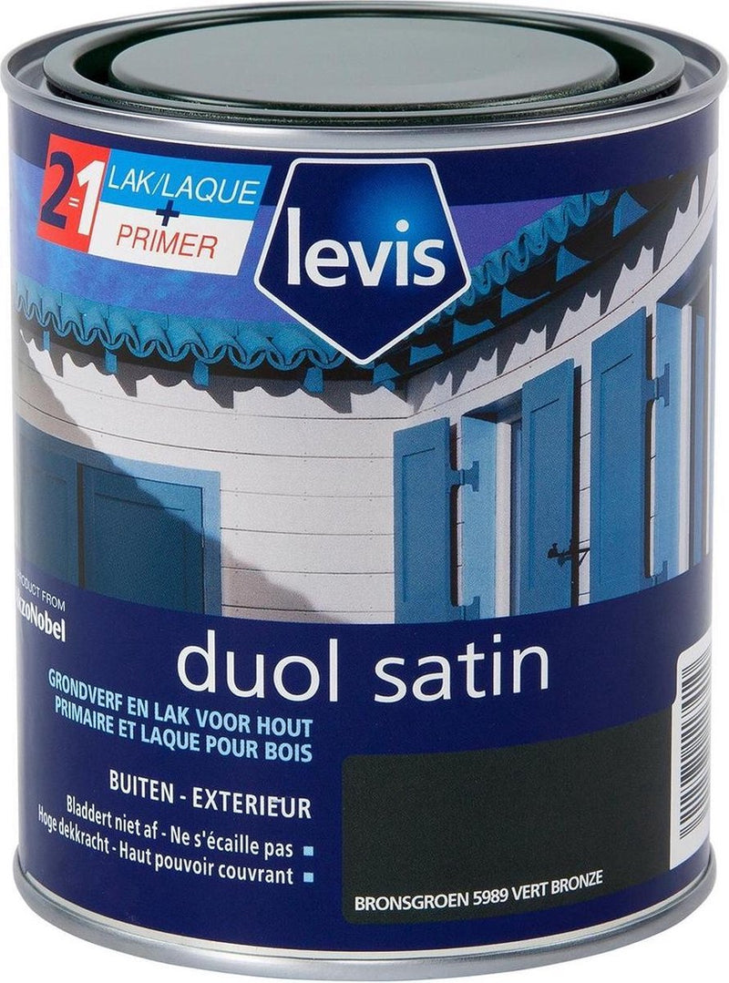 Levis Duol Hout Primer en lak - Bronsgroen - Satin - 0.75L