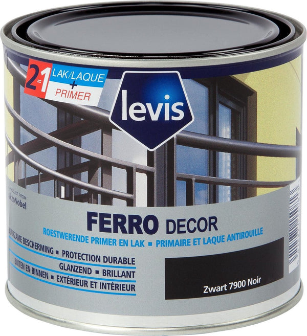 Levis Ferro Decor - Zwart - Satin - 0.5L