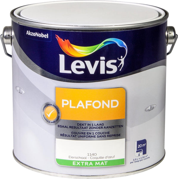 Levis Plafondverf - Extra Mat - Eierschaal - 2,5L