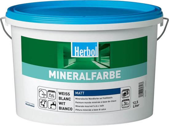 Herbol minerale verf 12,5 liter Wit