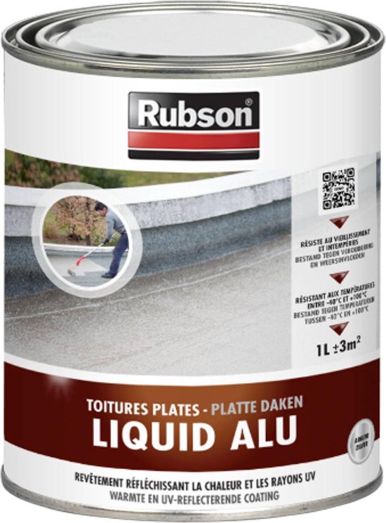 Rubson Liquid Alu Dakcoating en Gootcoating - 4 Liter - Aluminium
