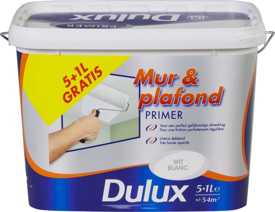 Dulux Muur & Plafond Primer - Wit - 6L