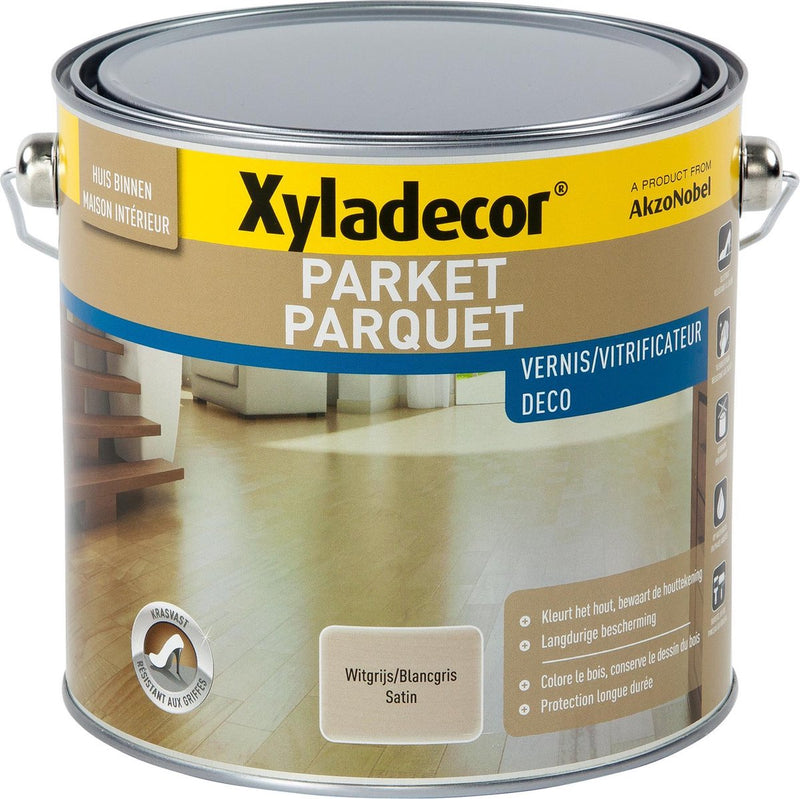 Xyladecor Parketvernis Deco - Satin - Witgrijs - 2.5L