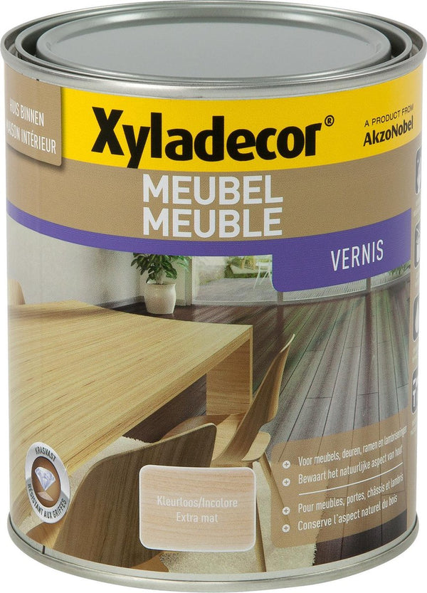 Xyladecor Meubel Vernis - Kleurloos - Extra Mat - 1L