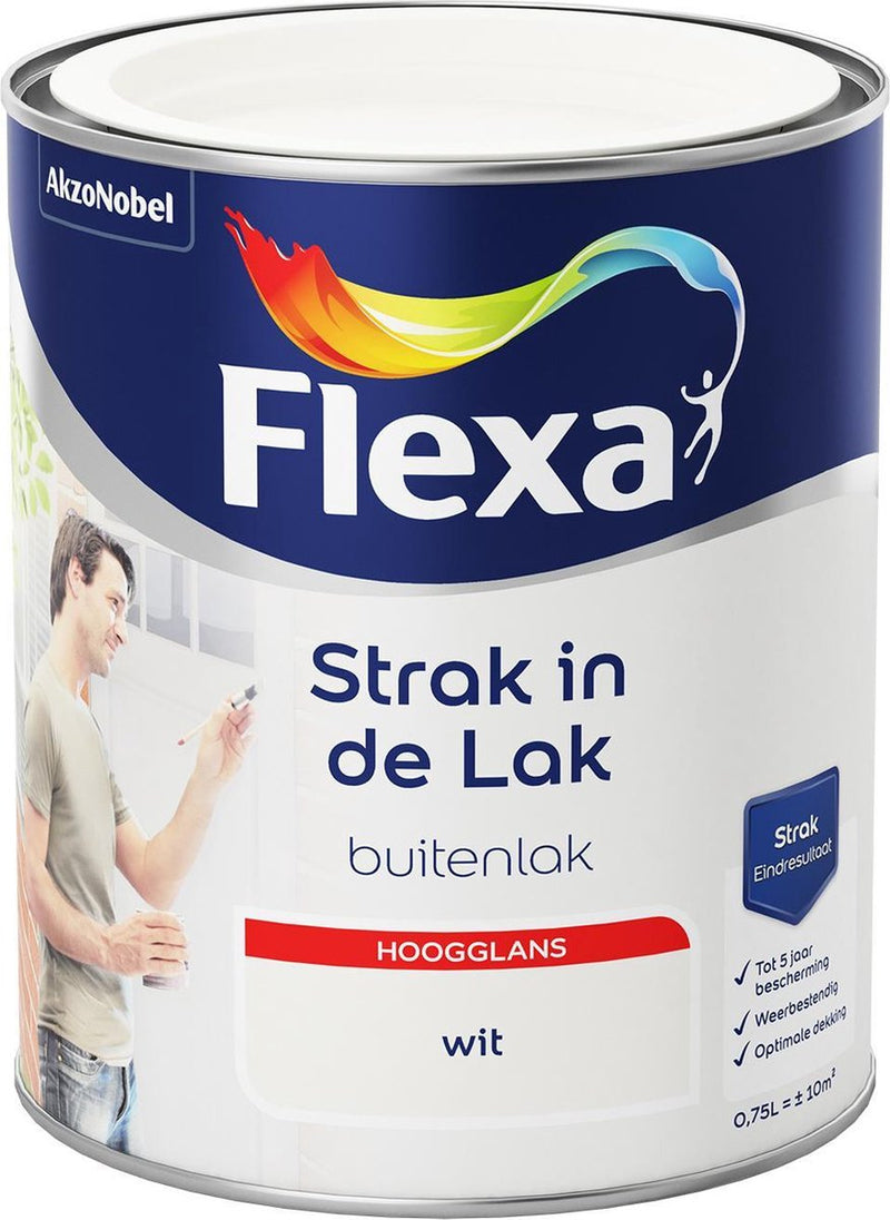 Flexa Strak In De Lak Hoogglans - Buitenverf - Wit - 0,75 liter