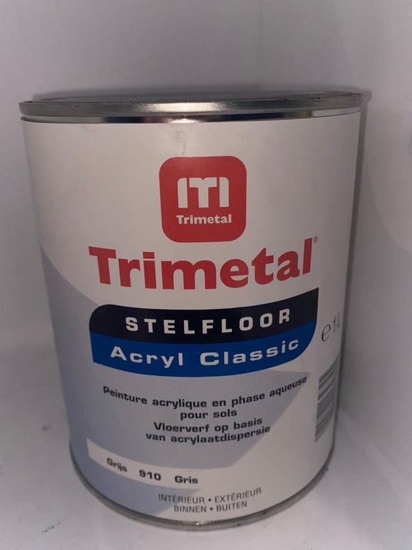 Trimetal Stelfloor Acryl Classic - Binnen&Buiten Vloerverf - "Grijs" - 1L