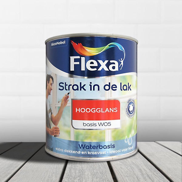 Flexa Strak In De Lak Acryl Hoogglans 500 ml wit