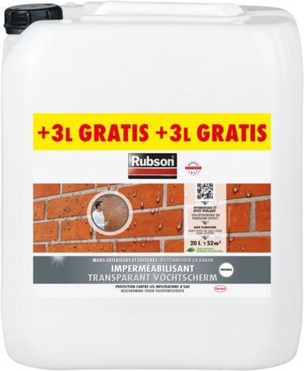 Rubson Transparant Vochtscherm Coating Buitenmuur - Transparant - 23 Liter