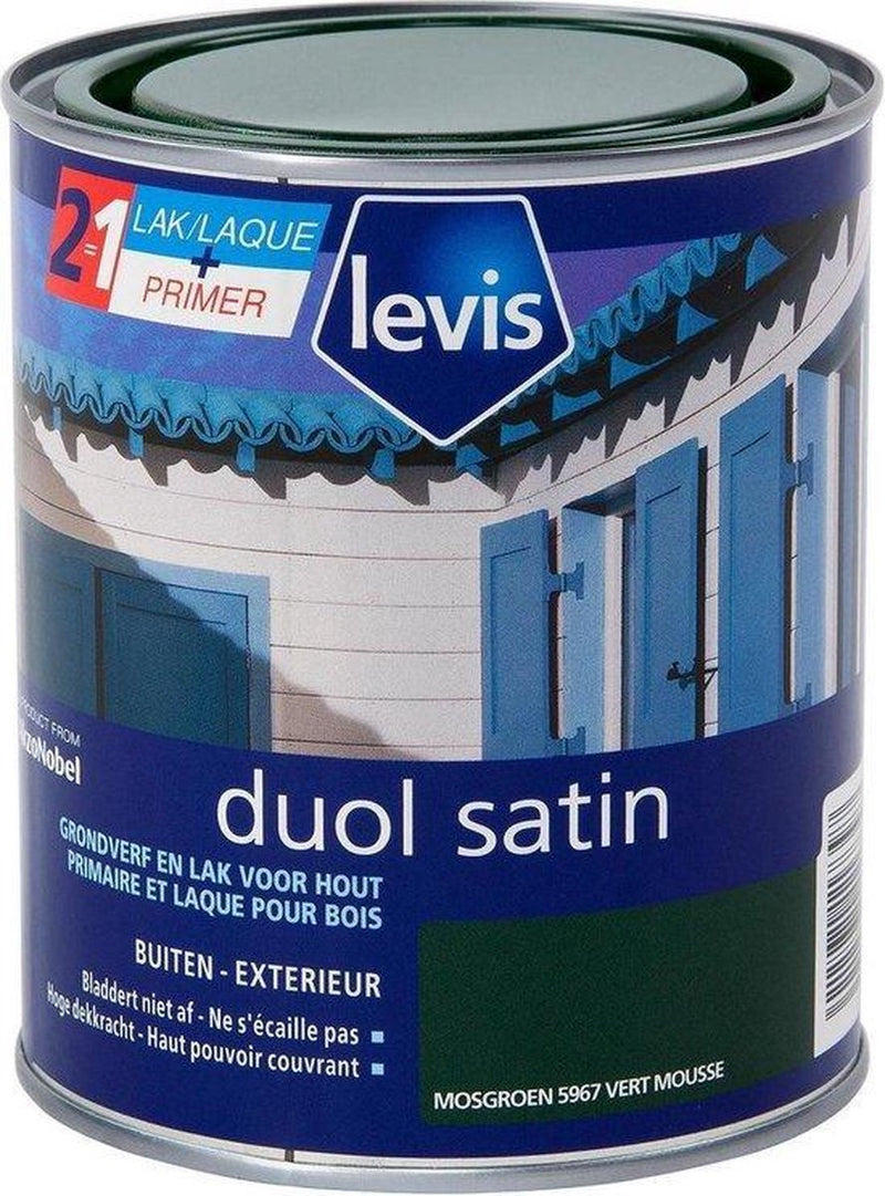 Levis Duol Hout Primer en lak - Mosgroen - Satin - 0.75L