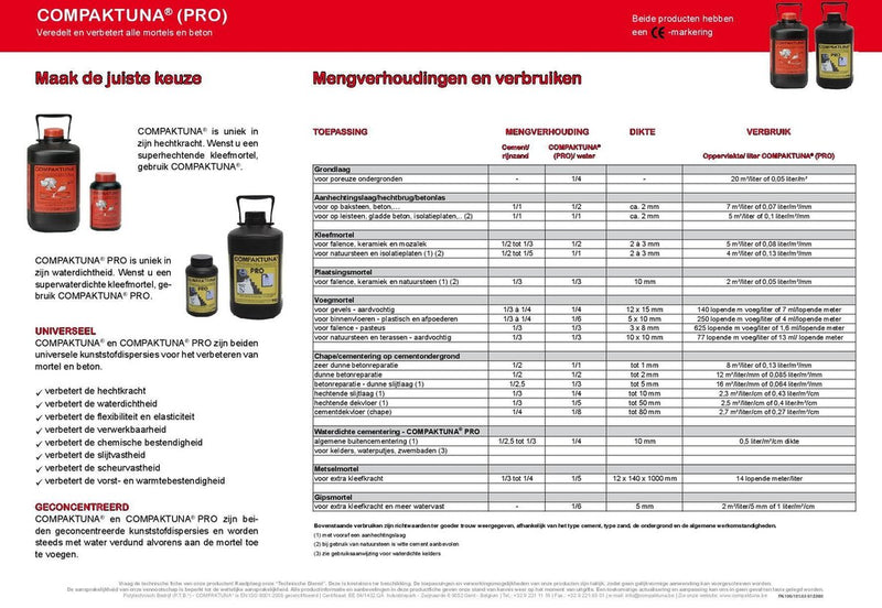 Compaktuna® PRO - P.T.B. COMPAKTUNA - 5 L Wit